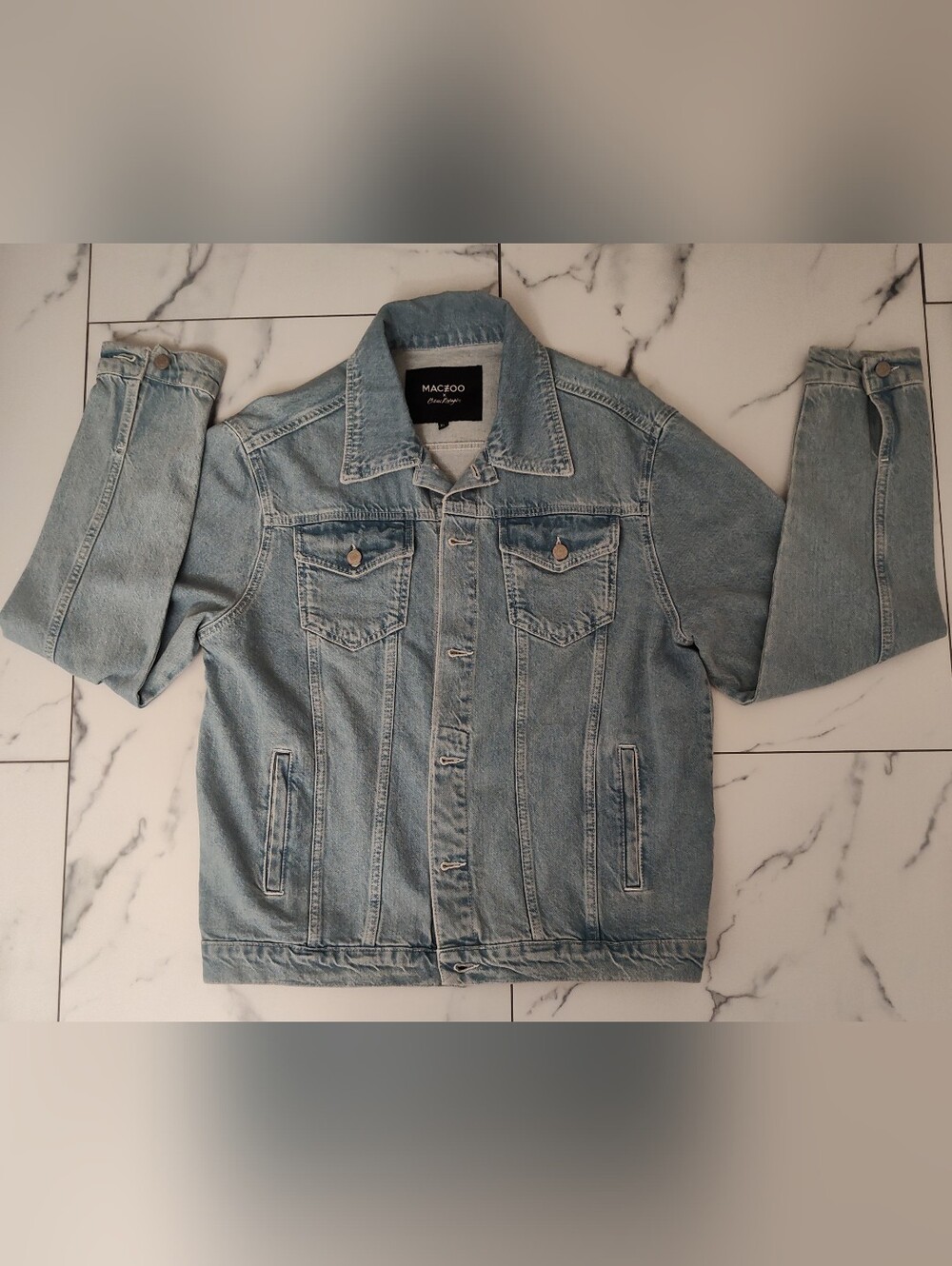 Maceoo Light Blue Jean Jacket With Beau Rivage Resort Logo XL